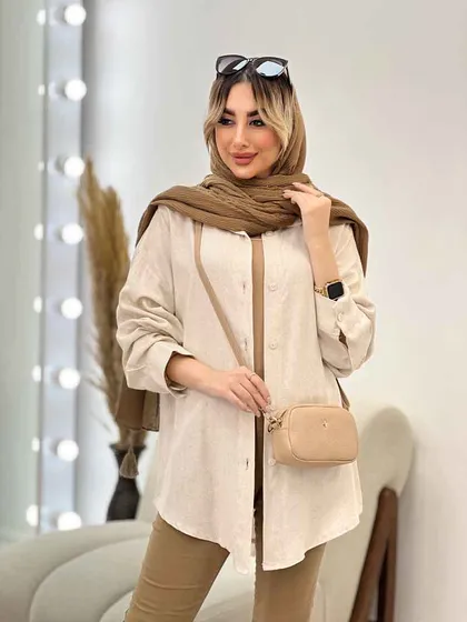 شومیز طرحدار لینن نچرال