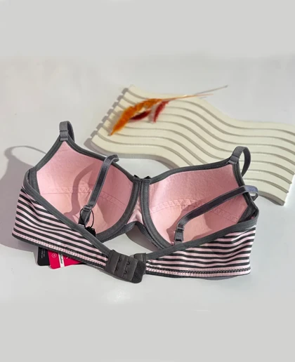 سوتین فنردار طرح راه راه صورتی هونکس کد 2020