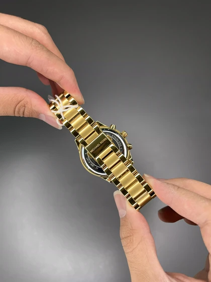 ساعت مچی مایکل کورس کورنوگراف بند و صفحه طلایی دورنگین Michael Kors