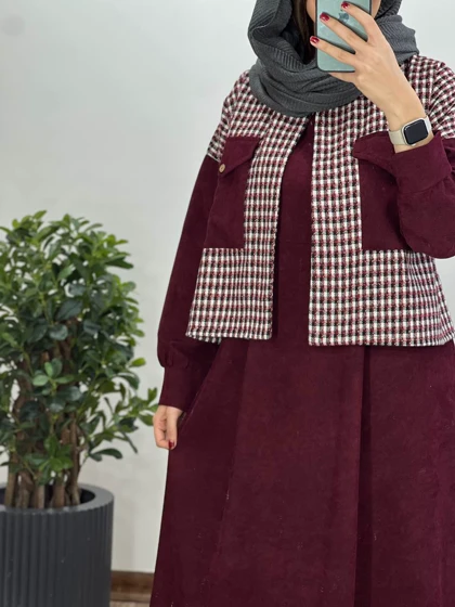 ست سارافون و کت پشمی