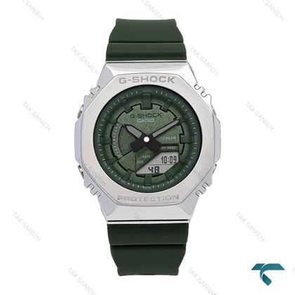 جی شاک زنانه GM-S2100 سبز قاب سیلور G-shock-6390-L