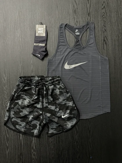 پکیج کد S450 شامل رکابی + شلوارک + جوراب با تم نوک مدادی