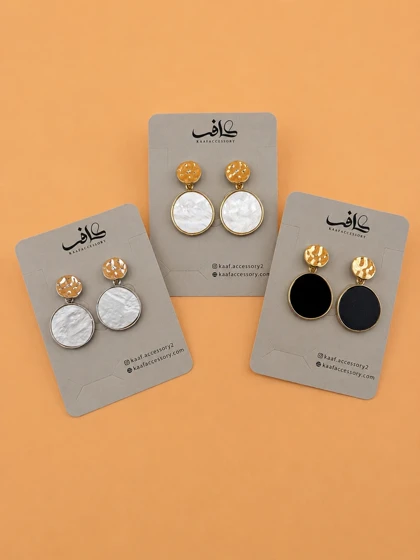 گوشواره دایره صدفی رنگی