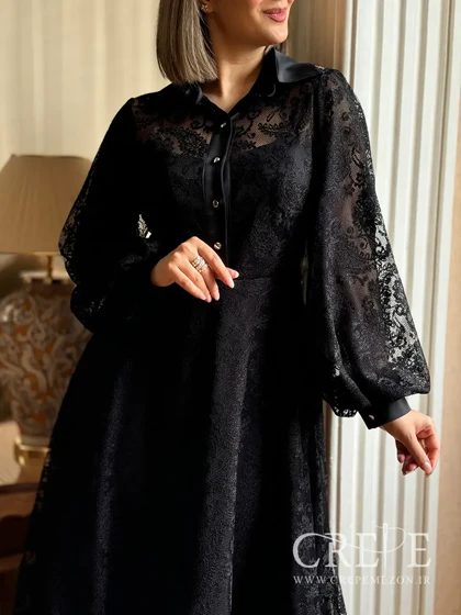 پیراهن تورگیپور و ساتن 4 دکمه