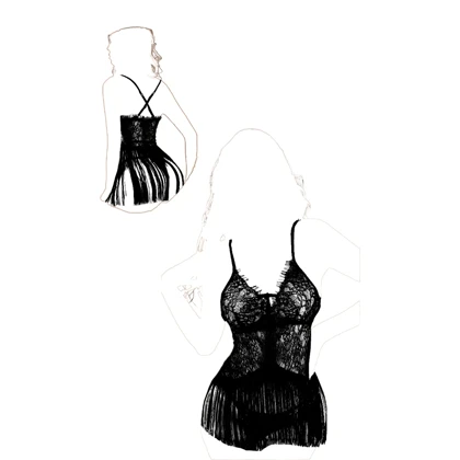 لباس خواب ریسه ای کوتاه دلوین کد 119