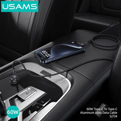 کابل دوسر تایپ سی یوسامز USAMS مدل SJ724 توان 60 وات 1.2 متر