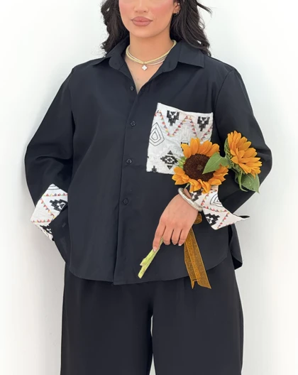 شومیز ترکیبی پارمین(50)کد:5623