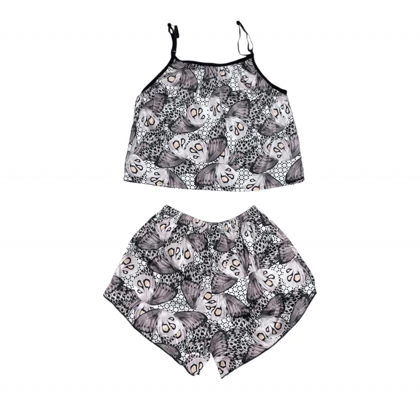 ست تاپ و شلوارک طرح پروانه 037