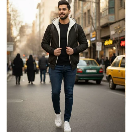 کاپشن ضدآب داخل خزتدی-مشکی ویژه