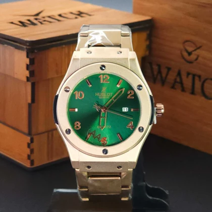 ساعت مچی مردانه هابلوت ژنو HUBLOT تاریخ دار با قفل پروانه ای کد 3