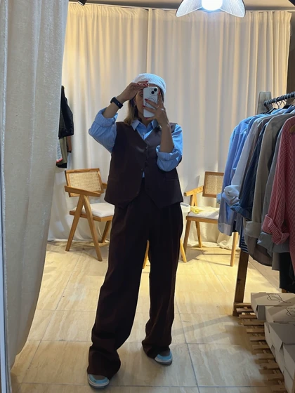 خرید ست ژیله و شلوار زنانه استایل شیک و رسمی زنانه -فارکو کد 086