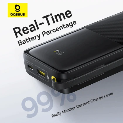 پاور بانک 20000 بیسوس مدل P10077101113-01 توان 20 وات USB و Type-C