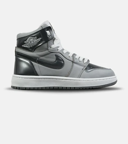 کفش کتانی مردانه و زنانه ساق‌دار طوسی NIKE jordan 1 مدل 8356