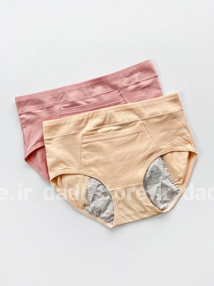 شورتکس قاعدگی نخ پنبه جیب‌دار ساده