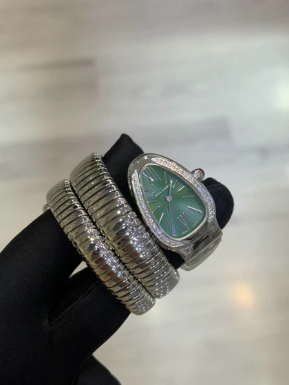 ساعت زنانه ماری بولگاری نقره ای صفحه سبز