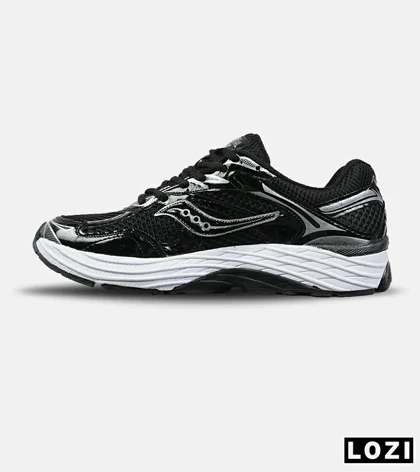کفش کتانی مردانه و زنانه مشکی سفید Saucony pro grid omni 9 مدل 8648