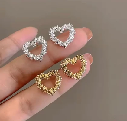گوشواره خاویاری قلب نقره ای