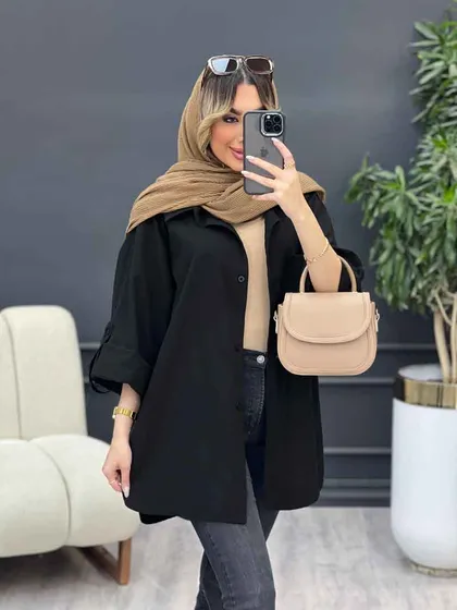 مانتو تک جیب جلو دکمه