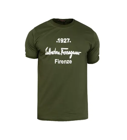 تیشرت Ferragamo یقه گرد مردانه پنبه ساده