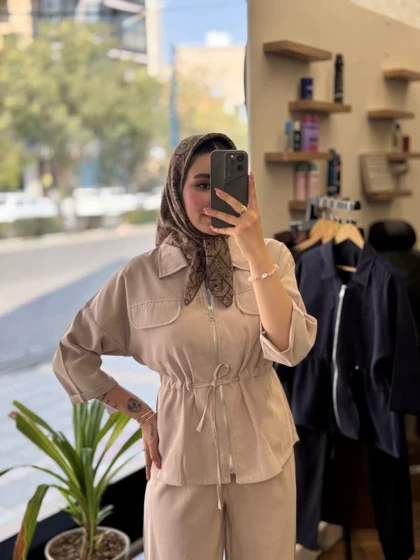 ست تونیک شلوار سیلک_9047