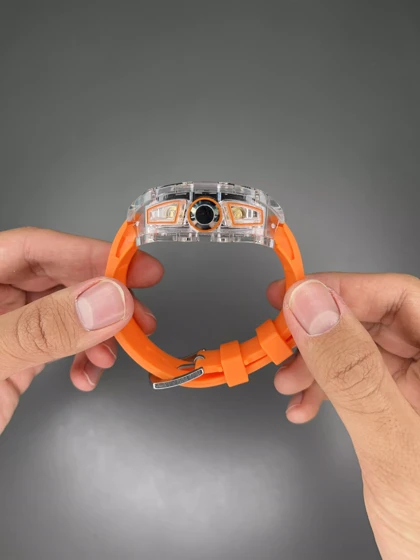 ساعت مچی ریچارد میل کورنوگراف قاب پلاستیکی نارنجی Richard Mille