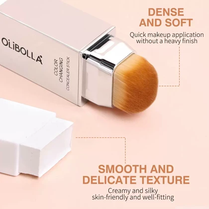 کانسیلر استیکی تغییر رنگ‌دهنده اولیبولا براش‌دار OLIBOLLA Color Changing Concealer Stick