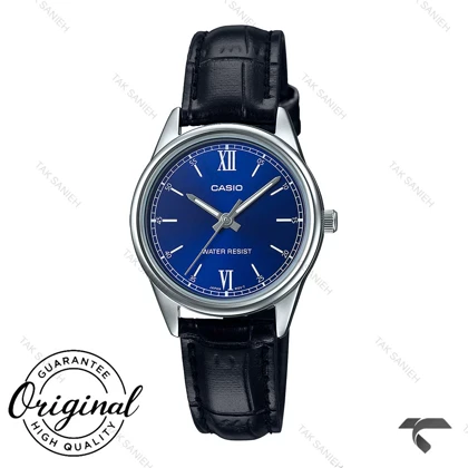 ساعت کاسیو زنانه LTP-V005L-2B اورجینال سیلور صفحه سرمه ای Casio-10327-L