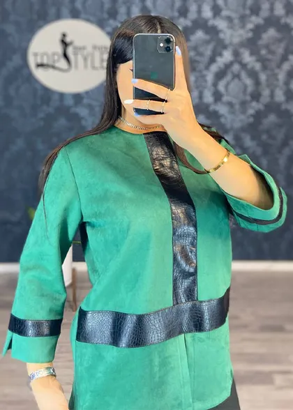 بلوز چرم دوزی شده کد : 7779