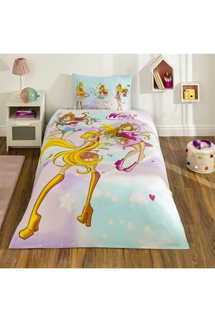 سرویس روتختی یک نفره Taç مدل Winx Magic پنبه - چندرنگ