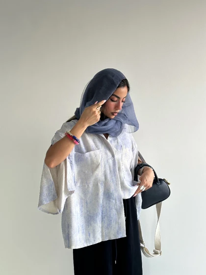 شومیز لینن آبرنگی