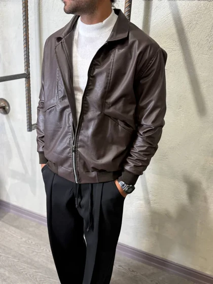 کاپشن چرم طرح زارا