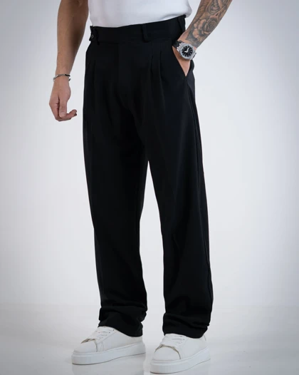 شلوار بگ گاواردین/مشکی-کد4807