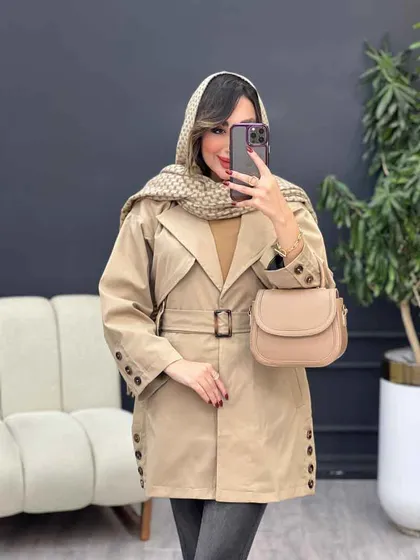 بارانی بغل چهاردکمه ژیله دار