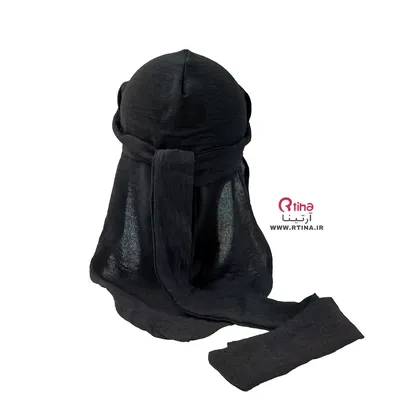 دورگ سر زنانه مشکی پارچه نخی ( بند کوتاه)