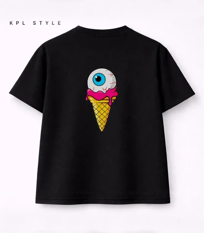 تیشرت باکسی یونیسکس طرح Ice Cream کد 1297