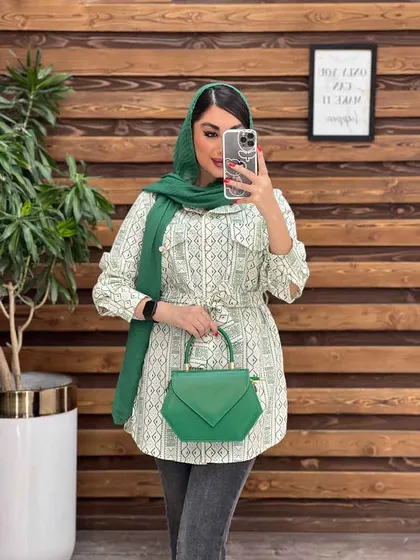 مانتو طرح دار کمردار