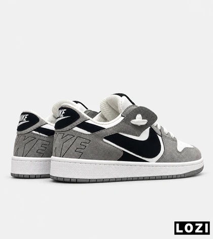 کتانی نایک Air Jordan 1 سفید طوسی مشکی مدل 9697 استایل خیابانی