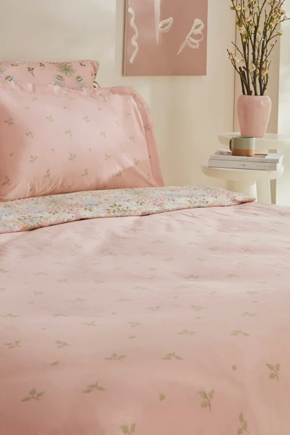 سرویس روتختی دو نفره Karaca Home مدل Flovy پنبه - صورتی پودری