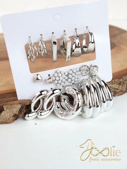 مجموعه 9 عددی گوشواره زنانه کد E1244