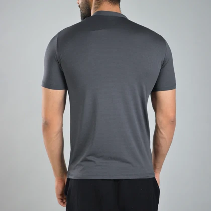 تیشرت نیم زیپ ورزشی مردانه نایک مدل VHD-DRI FIT-3C292 طوسی تیره