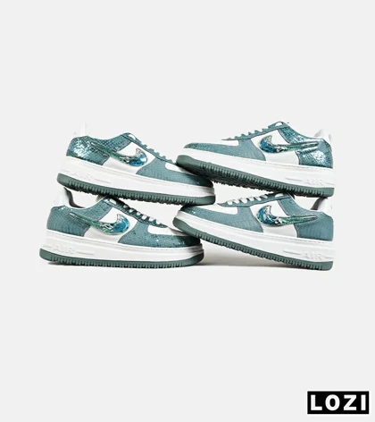 کفش کتانی مردانه و زنانه سبز سفید NIKE dunk low steam puppet مدل 7224