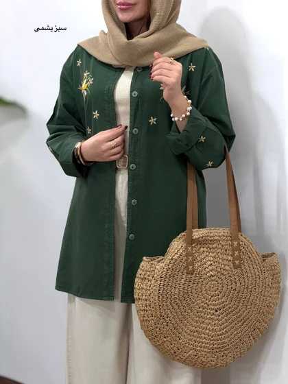مانتو گلدوزی آیسو بابونه(ایراددار)