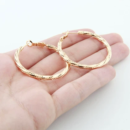 گوشواره زنانه مینمال حلقه‌ای پیچی