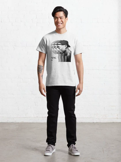 تیشرت لانگ 2PAC طرح Repeat Classic T-Shirt کد 190326