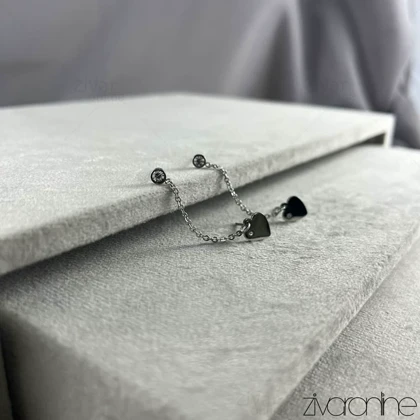 گوشواره زنانه دوتایی مدل قلب 20397