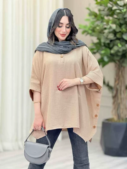 مانتو پانچ بغل سه دکمه کتایون