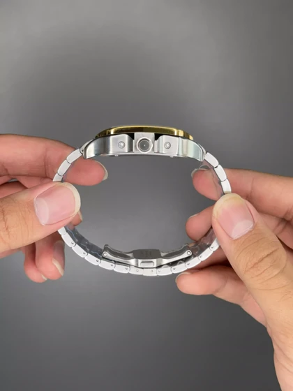 ساعت مچی کارتیه کورنوگراف دو رنگ طلایی صفحه سفید Cariter