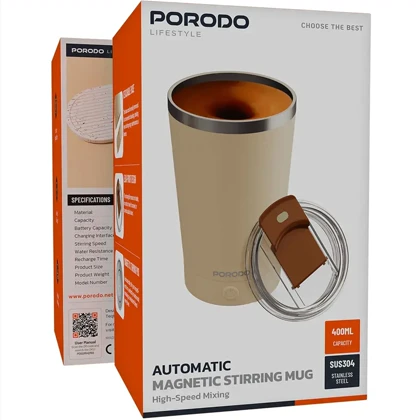 ماگ همزن دار شارژی پرودو Porodo مدل PDSSMHQ168BL ظرفیت 400 میلی لیتر