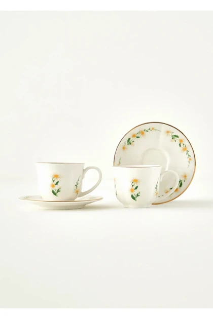ست فنجان چای دو نفره Bella Maison مدل Daisy - کرم
