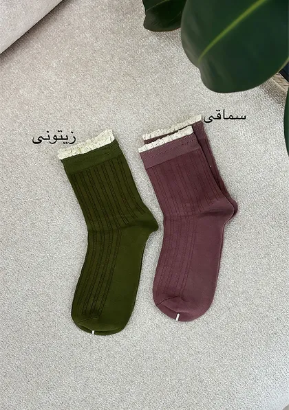 جوراب دخترانه لبه تور